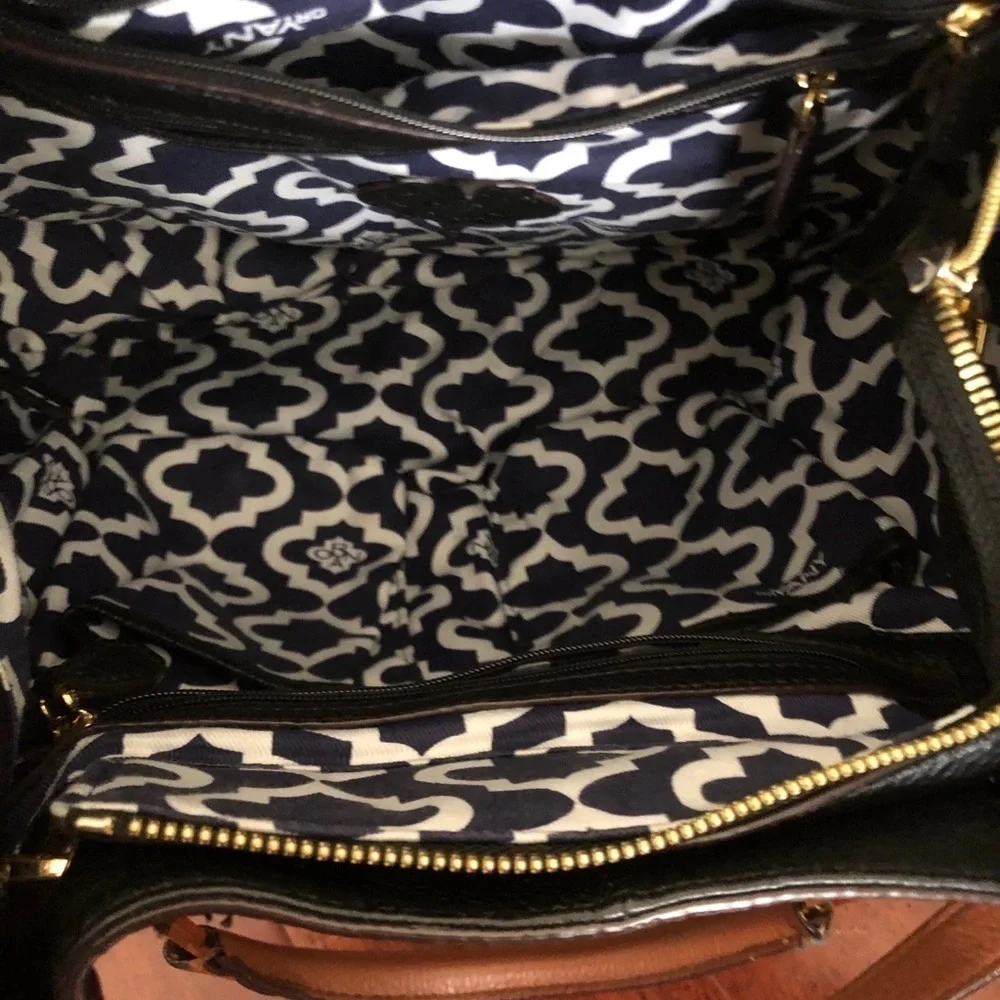 orYANY black leather satchel purse bag